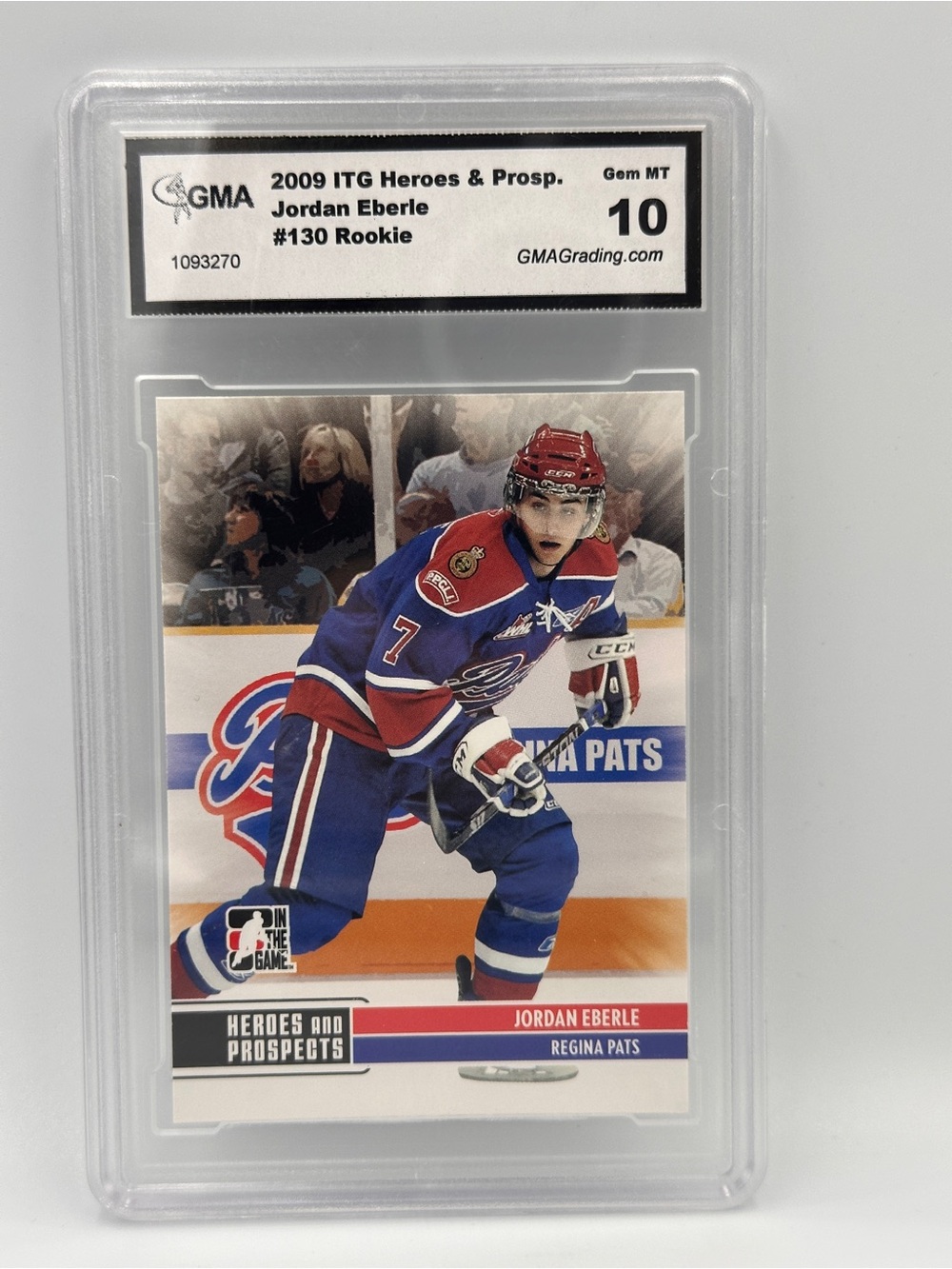 2009 ITG Heroes & Prospects Jordan Eberle Rookie #130 GMA Gem Mint 10 Regina Pat